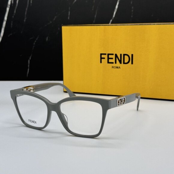 NEW FE50025I 020 FENDI EYEGLASSES SHINY GREY UNISEX EYEWEAR FENDI - Picture 1 of 10